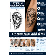1 Ay Kalıcı 24 Saat Sonra Kararan 11X18 cm Büyük Boy Risk Gangsta Kadın  Model Geçici Dövme Tattoo