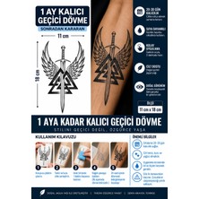1 Ay Kalıcı 24 Saat Sonra Kararan 11X18 cm Büyük Boy Kanatlı Kılıç Dövme  Model Geçici Dövme Tattoo