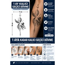 1 Ay Kalıcı 24 Saat Sonra Kararan 11X18 cm Büyük Boy Anka Kuşu Kadın Dövme  Model Geçici Dövme Tattoo