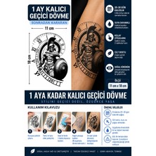 1 Ay Kalıcı 24 Saat Sonra Kararan 11X18 cm Büyük Boy Savaşcı Spartalı Dövme  Model Geçici Dövme Tattoo