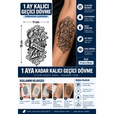 1 Ay Kalıcı 24 Saat Sonra Kararan 11X18 cm Büyük Boy Only God Can Judge Me Yazı Dövmesi Geçici Dövme Tattoo