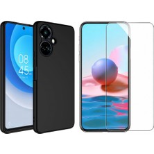 Tekno Grup Tecno Spark 9 Pro Kılıf Içi Kadife Yumuşak Lansman Kılıf-Siyah + Cam Ekran Koruyucu