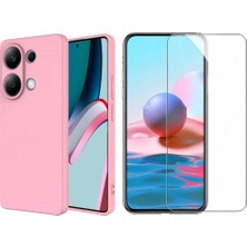 Tekno Grup Xiaomi Poco M6 Pro 4g Kılıf  Içi Kadife Yumuşak Lansman Kılıf-Açık Pembe + Cam Ekran Koruyucu