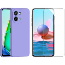 Tekno Grup Vivo Y28 4g Kılıf Içi Kadife Yumuşak Lansman Kılıf-Lila + Cam Ekran Koruyucu
