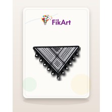 FikArt Siyah Beyaz Kefiye Üçgen Broş
