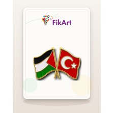 FikArt Türkiye Filistin Kardeşlik Bayrak Broş