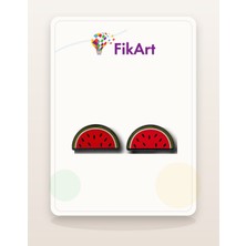 FikArt Ikili Karpuz Dilimi Broş Seti