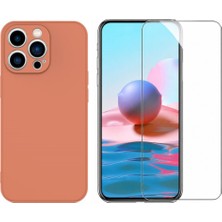 Tekno Grup Iphone 13 Pro Kılıf Içi Kadife Yumuşak Lansman Kılıf-Turuncu + Cam Ekran Koruyucu