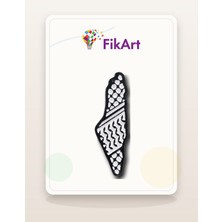 FikArt Siyah Beyaz Filistin Haritası Broş