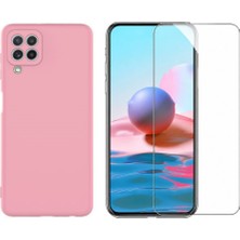Tekno Grup Galaxy A22 4g Kılıf Içi Kadife Yumuşak Lansman Kılıf-Açık Pembe + Cam Ekran Koruyucu