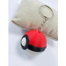 Biuti 3D Kırmızı Beyaz Pokemon Anahtarlık, Hediyelik Çanta Süsü