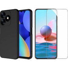 Tekno Grup Tecno Spark 10 4g Kılıf Içi Kadife Yumuşak Lansman Kılıf-Siyah + Cam Ekran Koruyucu