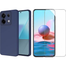 Tekno Grup Xiaomi Redmi Note 13 Pro 4g Kılıf  Içi Kadife Yumuşak Lansman Kılıf-Lacivert + Cam Ekran Koruyucu