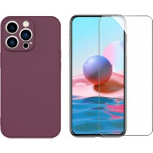 Tekno Grup Iphone 13 Pro Kılıf Içi Kadife Yumuşak Lansman Kılıf-Koyu Mor + Cam Ekran Koruyucu