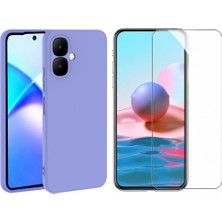 Tekno Grup Tecno Spark Go 2 Kılıf Içi Kadife Yumuşak Lansman Kılıf-Lila + Cam Ekran Koruyucu