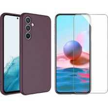 Tekno Grup Galaxy A24 Kılıf Içi Kadife Yumuşak Lansman Kılıf-Koyu Mor + Cam Ekran Koruyucu