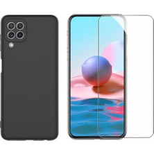 Tekno Grup Galaxy M22 Kılıf Içi Kadife Yumuşak Lansman Kılıf-Siyah + Cam Ekran Koruyucu