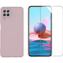 Tekno Grup Galaxy M32 Kılıf Içi Kadife Yumuşak Lansman Kılıf-Açık Pembe + Cam Ekran Koruyucu