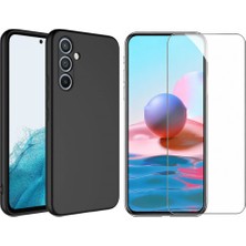 Tekno Grup Galaxy A24 Kılıf Içi Kadife Yumuşak Lansman Kılıf-Siyah + Cam Ekran Koruyucu