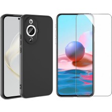Tekno Grup Huawei Nova 12S Kılıf Içi Kadife Yumuşak Lansman Kılıf-Siyah + Cam Ekran Koruyucu