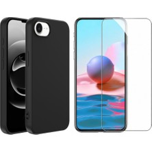 Tekno Grup Iphone 17E Kılıf Içi Kadife Yumuşak Lansman Kılıf-Siyah + Cam Ekran Koruyucu