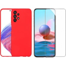 Tekno Grup Galaxy A23 Kılıf Içi Kadife Yumuşak Lansman Kılıf-Kırmızı + Cam Ekran Koruyucu