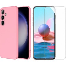 Tekno Grup Galaxy S25 Kılıf Içi Kadife Yumuşak Lansman Kılıf-Pembe + Cam Ekran Koruyucu