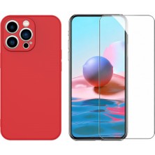 Tekno Grup Iphone 13 Pro Max Kılıf Içi Kadife Yumuşak Lansman Kılıf-Kırmızı + Cam Ekran Koruyucu