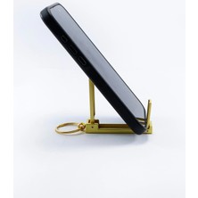 Biuti Telefon Tutucu Gold Renkli Metal Anahtarlık, Şık Hediyelik Anahtarlık