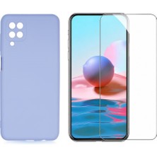Tekno Grup Galaxy A12 Kılıf Içi Kadife Yumuşak Lansman Kılıf-Lila + Cam Ekran Koruyucu