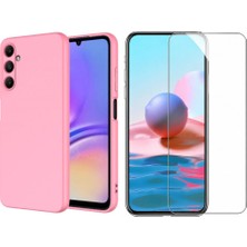 Tekno Grup Galaxy A05S Kılıf Içi Kadife Yumuşak Lansman Kılıf-Pembe + Cam Ekran Koruyucu