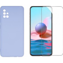 Tekno Grup Galaxy A51 Kılıf Içi Kadife Yumuşak Lansman Kılıf-Lila + Cam Ekran Koruyucu