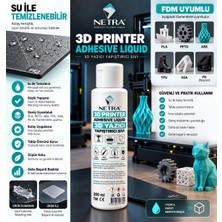 Netra 3D Printer Tabla Yapıştırma Sıvısı, 3D Yazıcı Baskı ve Tabla Yapıştırıcı Sıvı 200 ml Soğuyunca Kolay Sökülebilir Formül