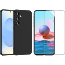 Tekno Grup Galaxy S25 Fe Kılıf Içi Kadife Yumuşak Lansman Kılıf-Siyah + Cam Ekran Koruyucu