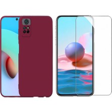 Tekno Grup Xiaomi Redmi Note 12 Pro 4g Kılıf  Içi Kadife Yumuşak Lansman Kılıf-Koyu Mor + Cam Ekran Koruyucu
