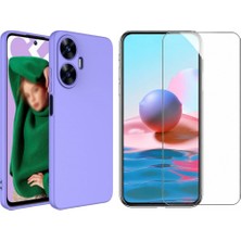 Tekno Grup Realme C55 Kılıf  Içi Kadife Yumuşak Lansman Kılıf-Lila + Cam Ekran Koruyucu