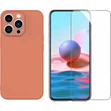 Tekno Grup Iphone 13 Pro Max Kılıf Içi Kadife Yumuşak Lansman Kılıf-Turuncu + Cam Ekran Koruyucu