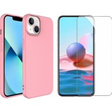 Tekno Grup Iphone 14 Plus Kılıf Içi Kadife Yumuşak Lansman Kılıf-Pembe + Cam Ekran Koruyucu