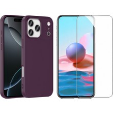 Tekno Grup Iphone 17 Pro Max Kılıf Içi Kadife Yumuşak Lansman Kılıf-Koyu Mor + Cam Ekran Koruyucu