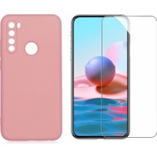 Tekno Grup Xiaomi Redmi Note 8 Kılıf  Içi Kadife Yumuşak Lansman Kılıf-Açık Pembe + Cam Ekran Koruyucu