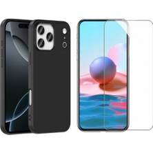 Tekno Grup Iphone 17 Pro Kılıf Içi Kadife Yumuşak Lansman Kılıf-Siyah + Cam Ekran Koruyucu