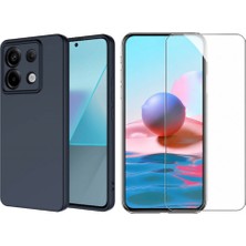 Tekno Grup Xiaomi Redmi Note 13 4g Kılıf  Içi Kadife Yumuşak Lansman Kılıf-Siyah + Cam Ekran Koruyucu