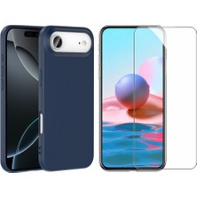 Tekno Grup Iphone 17 Air Kılıf Içi Kadife Yumuşak Lansman Kılıf-Lacivert + Cam Ekran Koruyucu