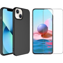 Tekno Grup Iphone 14 Plus Kılıf Içi Kadife Yumuşak Lansman Kılıf-Siyah + Cam Ekran Koruyucu