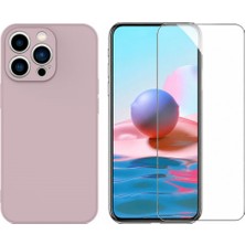 Tekno Grup Iphone 13 Pro Max Kılıf Içi Kadife Yumuşak Lansman Kılıf-Açık Pembe + Cam Ekran Koruyucu