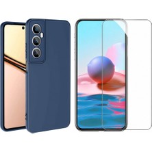 Tekno Grup Realme C65 4g Kılıf  Içi Kadife Yumuşak Lansman Kılıf-Lacivert + Cam Ekran Koruyucu