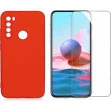 Tekno Grup Xiaomi Redmi Note 8 Kılıf  Içi Kadife Yumuşak Lansman Kılıf-Kırmızı + Cam Ekran Koruyucu
