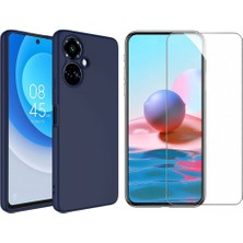 Tekno Grup Tecno Camon 19 Pro Kılıf Içi Kadife Yumuşak Lansman Kılıf-Lacivert + Cam Ekran Koruyucu