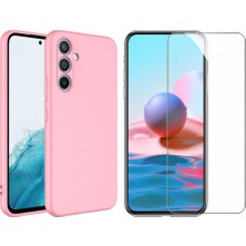 Tekno Grup Galaxy A54 Kılıf Içi Kadife Yumuşak Lansman Kılıf-Pembe + Cam Ekran Koruyucu