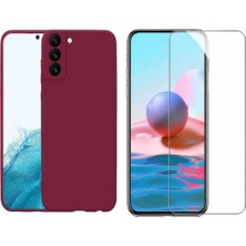 Tekno Grup Galaxy S22 Plus Kılıf Içi Kadife Yumuşak Lansman Kılıf-Koyu Mor + Cam Ekran Koruyucu
